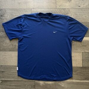 Y2K Nike Shirt Mens‎ Large Dri Fit Short Sleeve Crew Neck Athletic Casual Blue